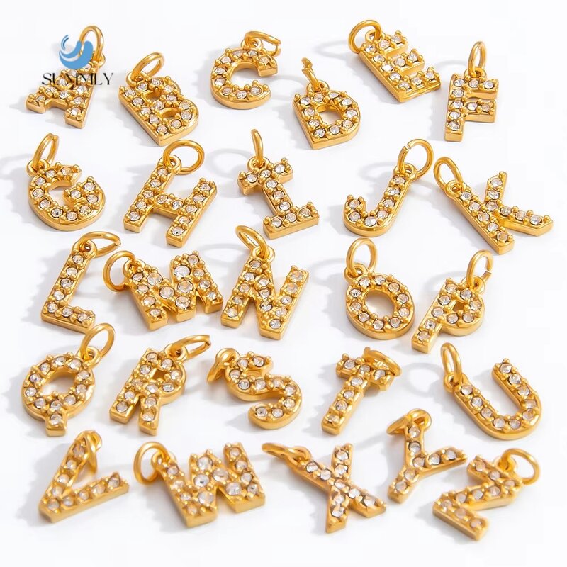 Jewelry Charm Manufacturer - Handmade 26 Letters Zircon 18K Gold Plated