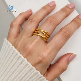 Irregular Opening Ring Supplier - Vintage Wholesale 18K Gold Plated Non-fading