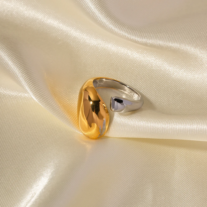 Geometric Ring Factory - Personalized 18K Gold Plated Water Drop Statement