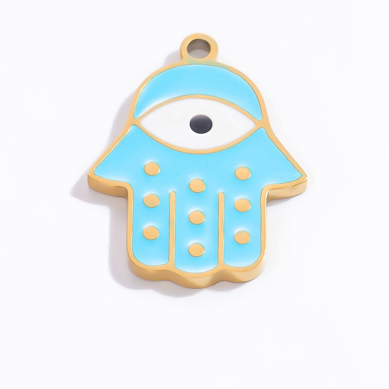 Hip-Hop Charm Manufacturer - Devil's Eye 18K Gold Plated Stainless Steel DIY