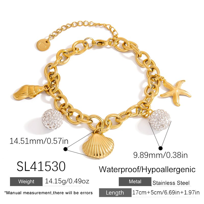 Ocean Bracelet Factory - Vintage Wholesale Zircon 18K Gold Plated for Women