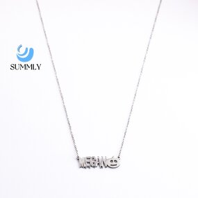 Halloween Necklace Supplier - Customized Stainless Steel Name Letters Pendant