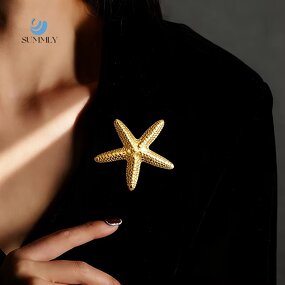 Starfish Brooch Supplier - Wholesale Trendy Waterproof 18K Gold Plated