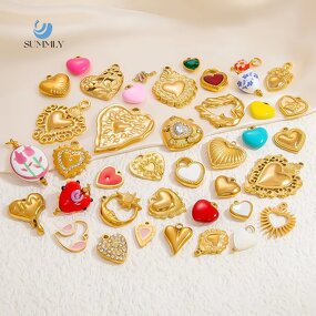 Love Heart Pendant Manufacturer - Handmade 18K Gold Plated Non-Fading DIY