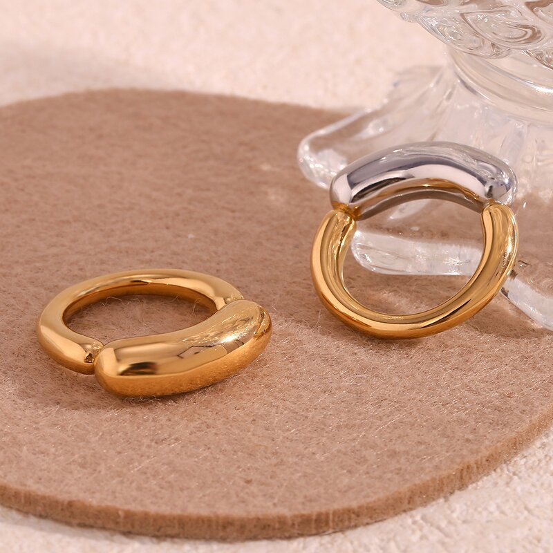 Gold Plated Rings Supplier - Wholesale Vintage Mixed Tube 18K Stainless Steel