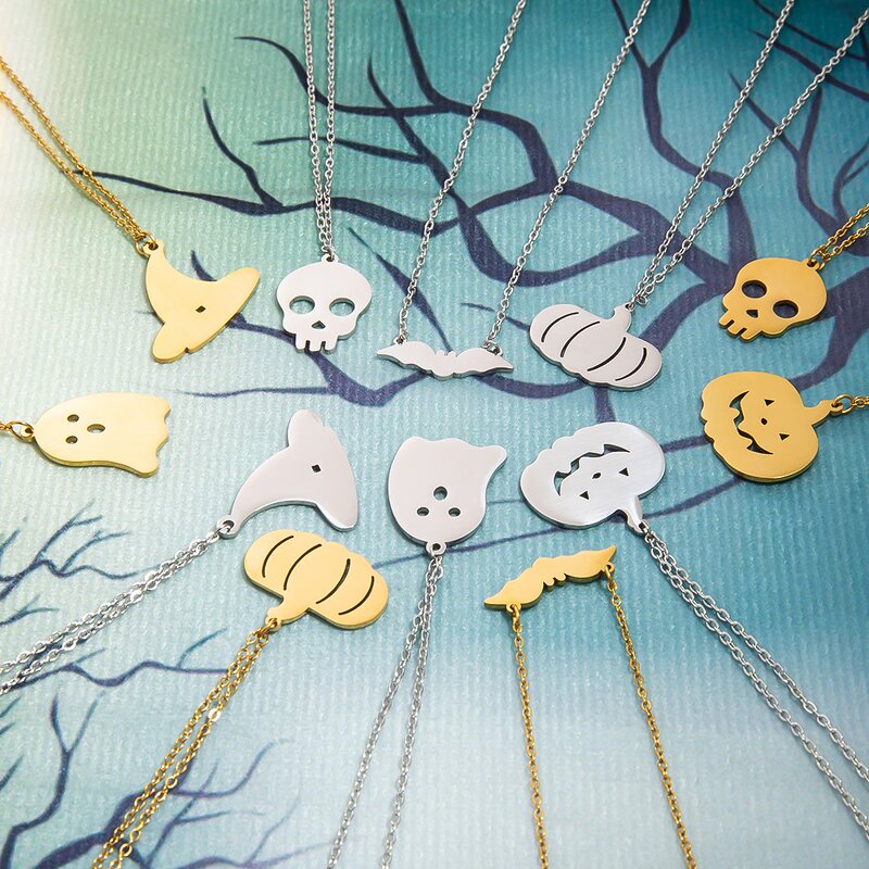 Halloween Pendant Supplier - Personalized Stainless Steel Pumpkin Ghost