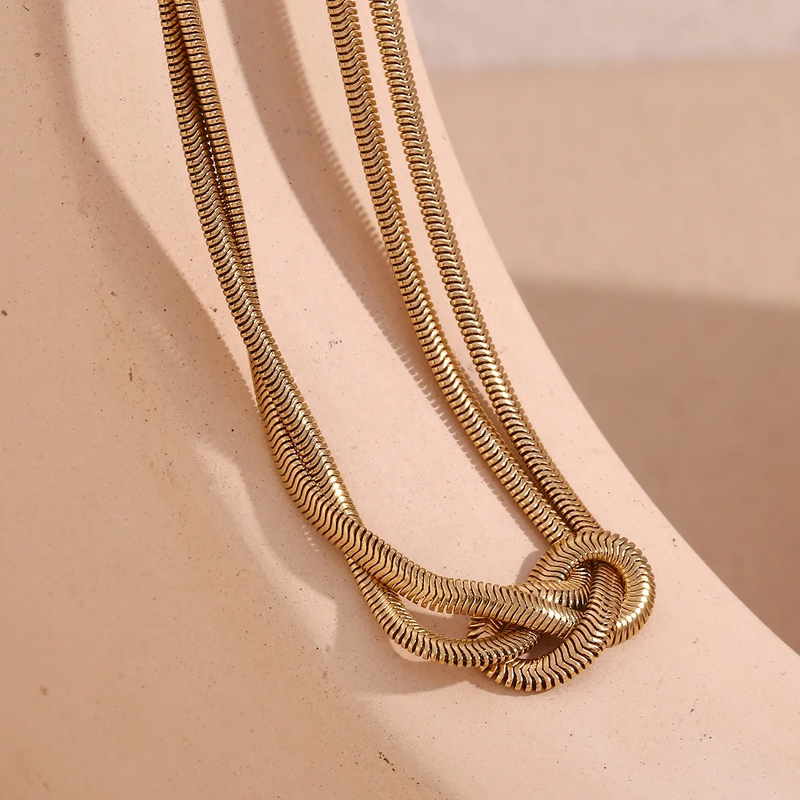 Snake Chain Necklace Manufacturer - Wholesale Custom Gold Plated Twisted Double