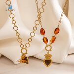 Resin Beads Necklace Factory - Trendy Autumn Winter 18K Gold Plated Charms