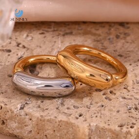 Gold Plated Rings Supplier - Wholesale Vintage Mixed Tube 18K Stainless Steel