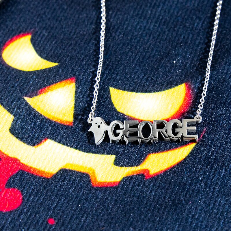 Halloween Necklace Supplier - Customized Stainless Steel Name Letters Pendant