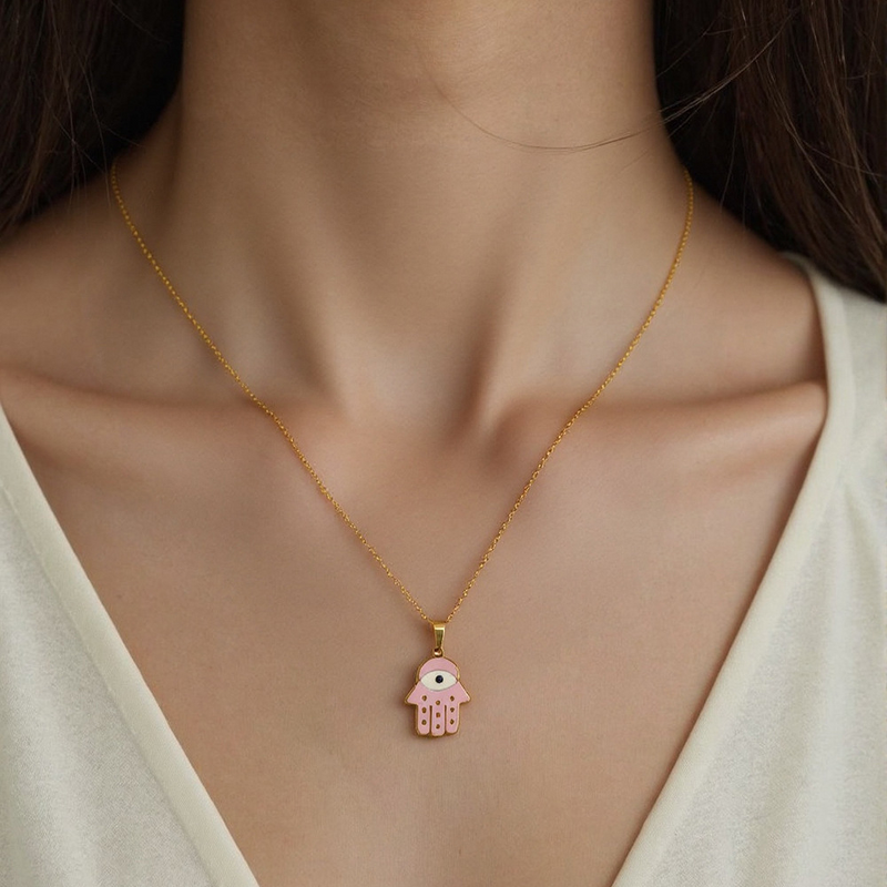 Oil Drip Pendant Necklace Supplier - Summly Trendy Wholesale 18K Gold Plated