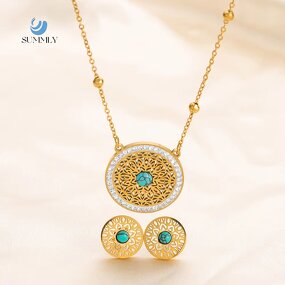 Tree of Life Jewelry Set Factory - 18K Gold Plated Hollowed Out Necklace Set