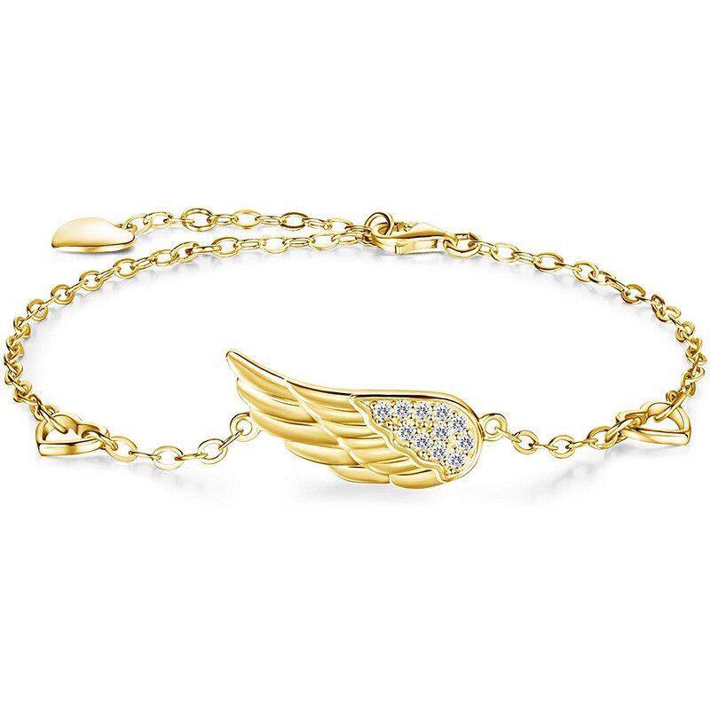 Angel Wings Bracelet Manufacturer - Vintage Zirconia 925 Silver 18K Gold Plated