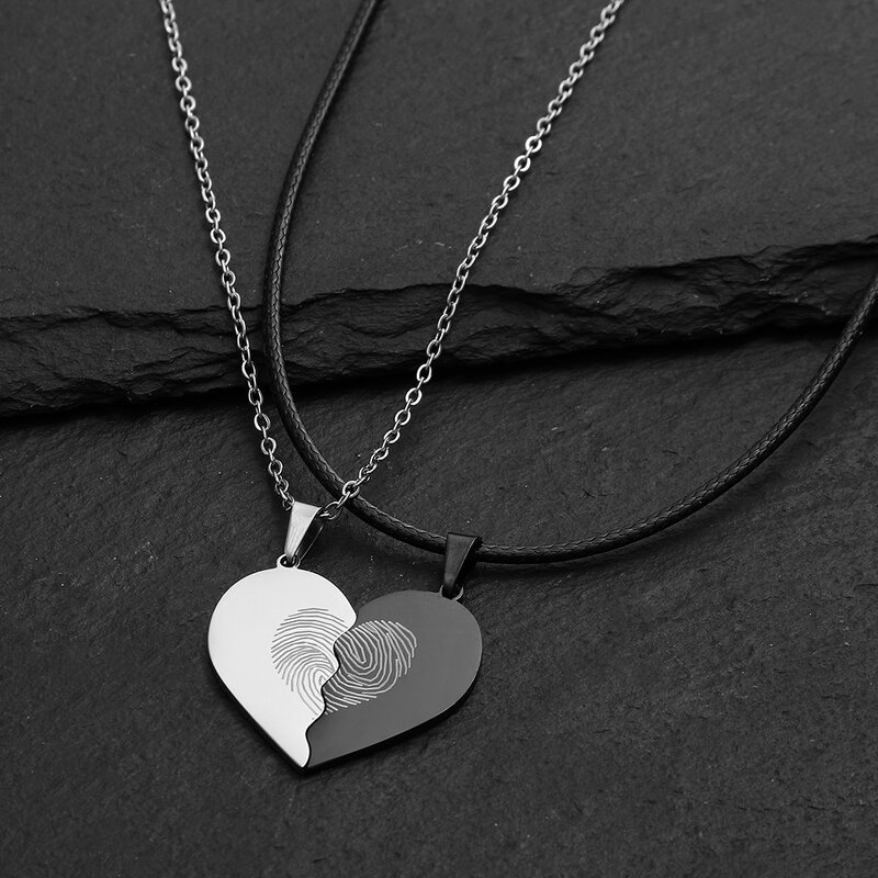 Couple Necklace Manufacturer - Vintage Heart Stainless Steel Fashion Jewelry