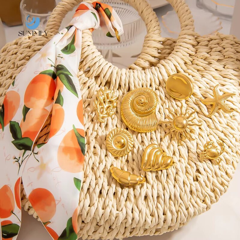 Summer Brooch Manufacturer - Trend Wholesale Personalized Ocean 18K Gold Plated