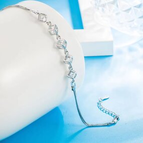 Geometric Brass Bracelet Supplier - Women's Fashion Square with Zirconia Rubik's