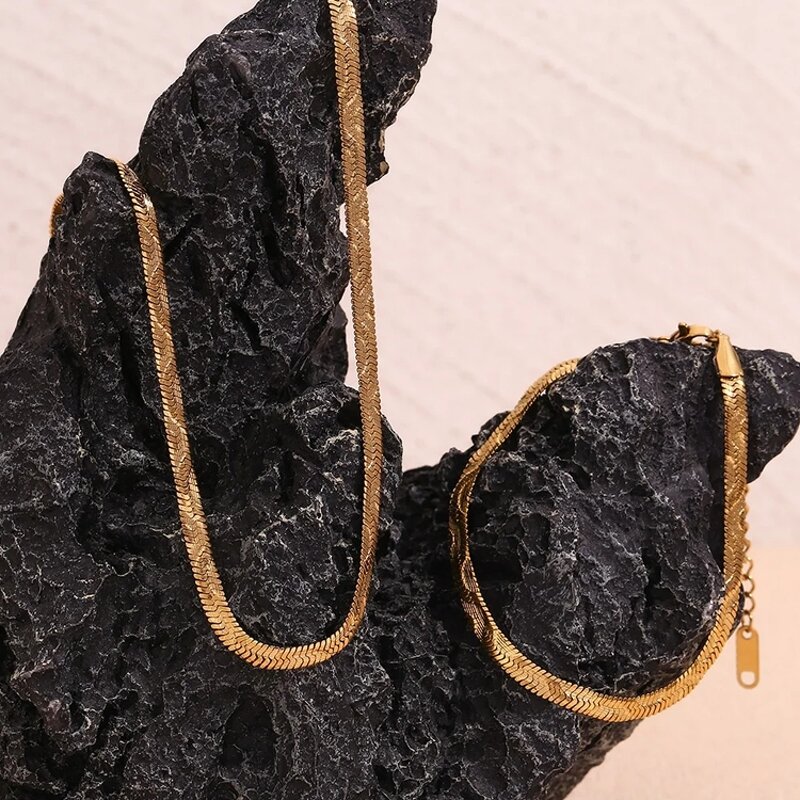 Water Wave Necklace Factory - 2024 18K Gold Plated Snake Chain Waterproof