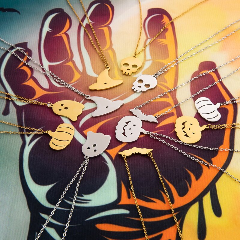 Halloween Pendant Supplier - Personalized Stainless Steel Pumpkin Ghost