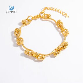 Charm Bracelet Manufacturer - Vintage Wholesale Trend Simple 18K Gold Plated