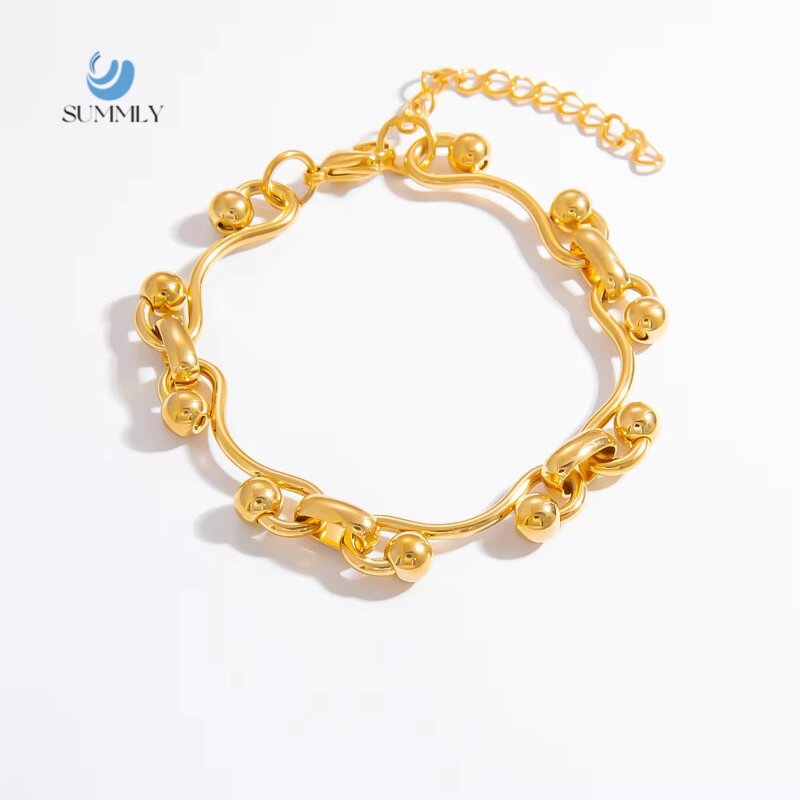 Charm Bracelet Manufacturer - Vintage Wholesale Trend Simple 18K Gold Plated