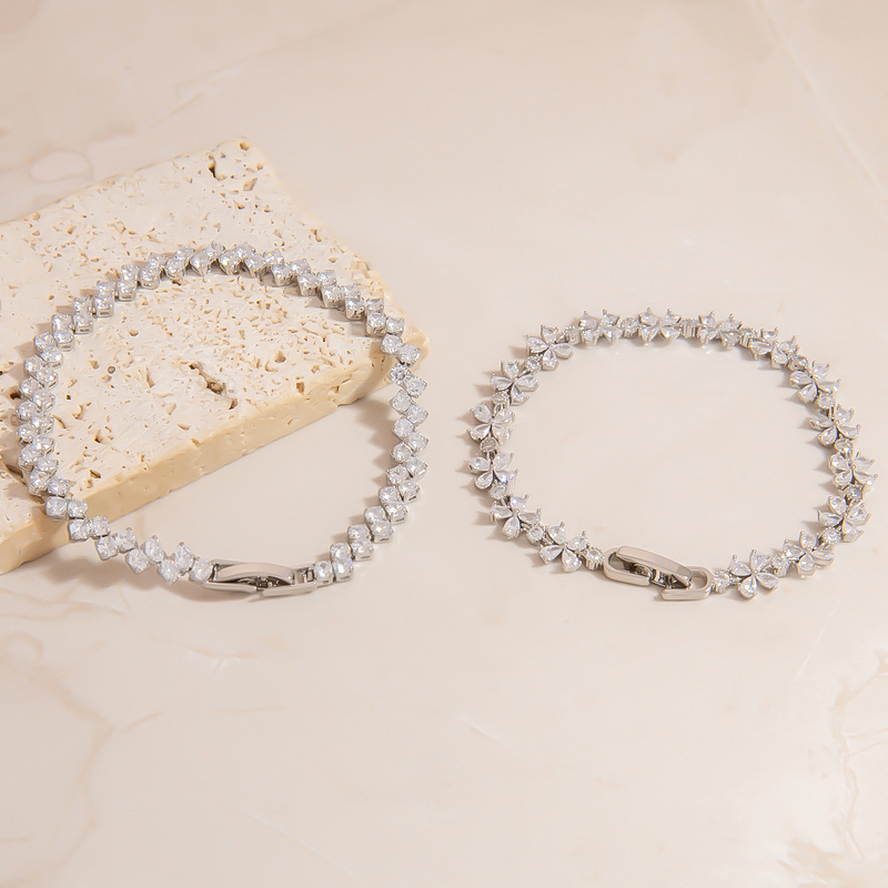 Natural Plant Bracelet Factory - Trends Wholesale Custom Inlay Zircon 18K Gold