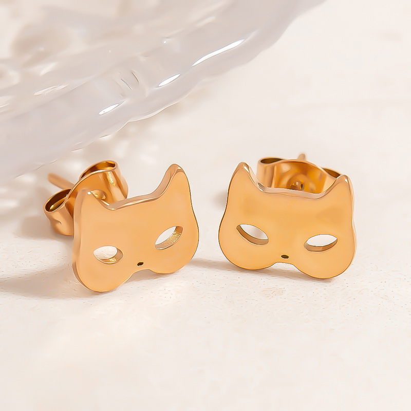 Halloween Earrings Manufacturer - Ghost Witch Pumpkin Head 18K Rose Gold Plated