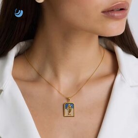 Oil Drip Pendant Necklace Supplier - Summly Trendy Wholesale 18K Gold Plated