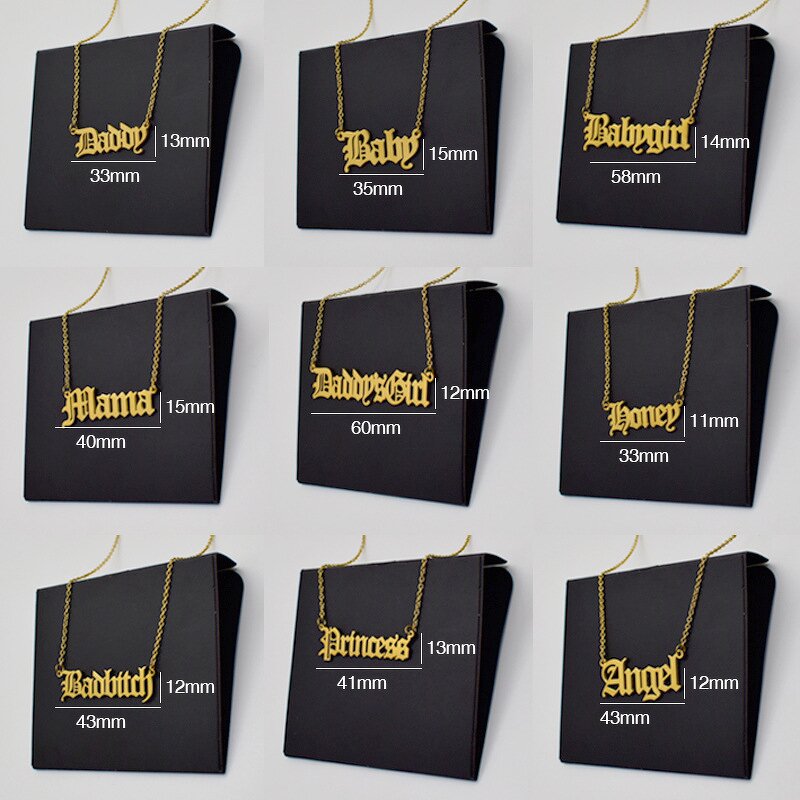 Name Letter Necklace Factory - Vintage Customized 18K Gold Plated Stainless