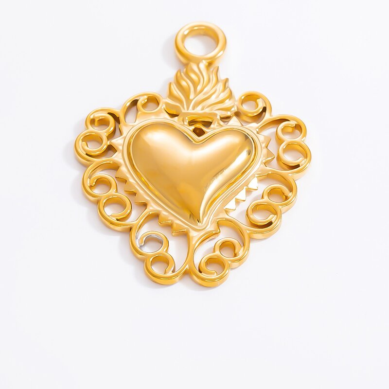 Love Heart Pendant Manufacturer - Handmade 18K Gold Plated Non-Fading DIY
