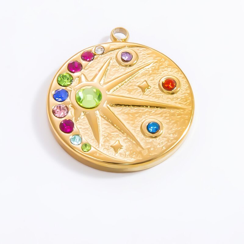 Devil's Eye Pendant Supplier - 18K Gold Plated Stainless Steel DIY Non-Fading