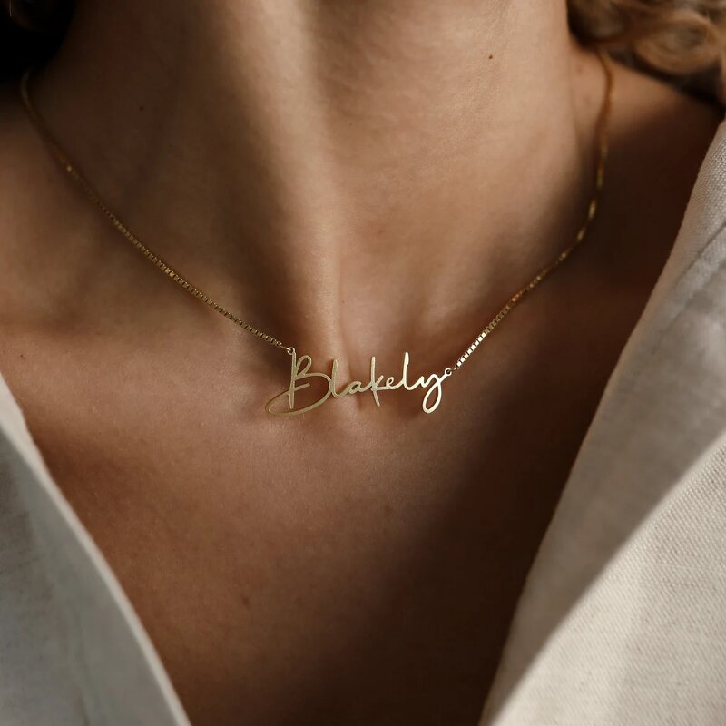 Personalized Name Necklace Supplier - 18K Gold Plated Stainless Steel Custom