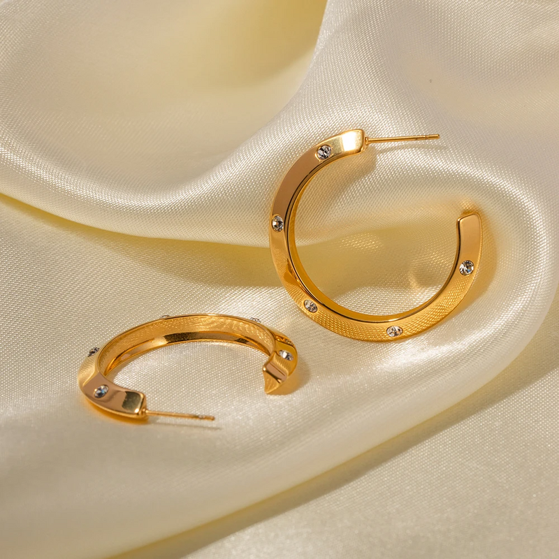 Pearl Hoop Earrings Manufacturer - Wholesale 18K PVD Gold Plated Mini Pearl CC