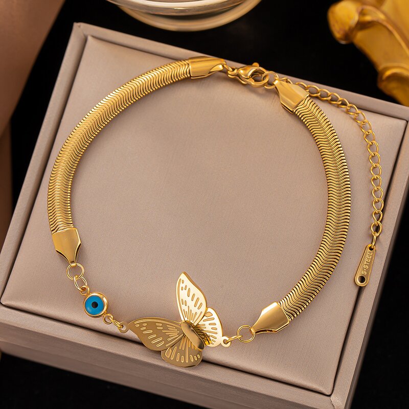 Love Blue Eyes Bracelet Factory - Wholesale Titanium Steel Snake Bone Chain