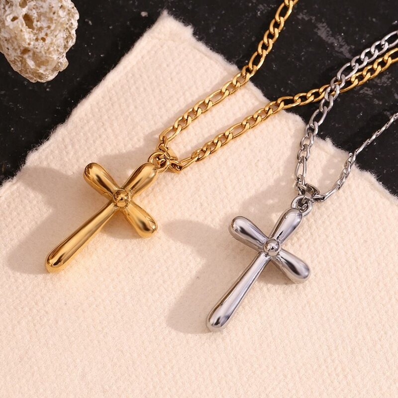 Cross Pendant Necklace Manufacturer - High Quality Minimalist 18K Gold Plated