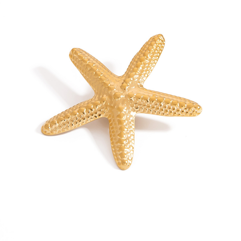 Starfish Brooch Supplier - Wholesale Trendy Waterproof 18K Gold Plated