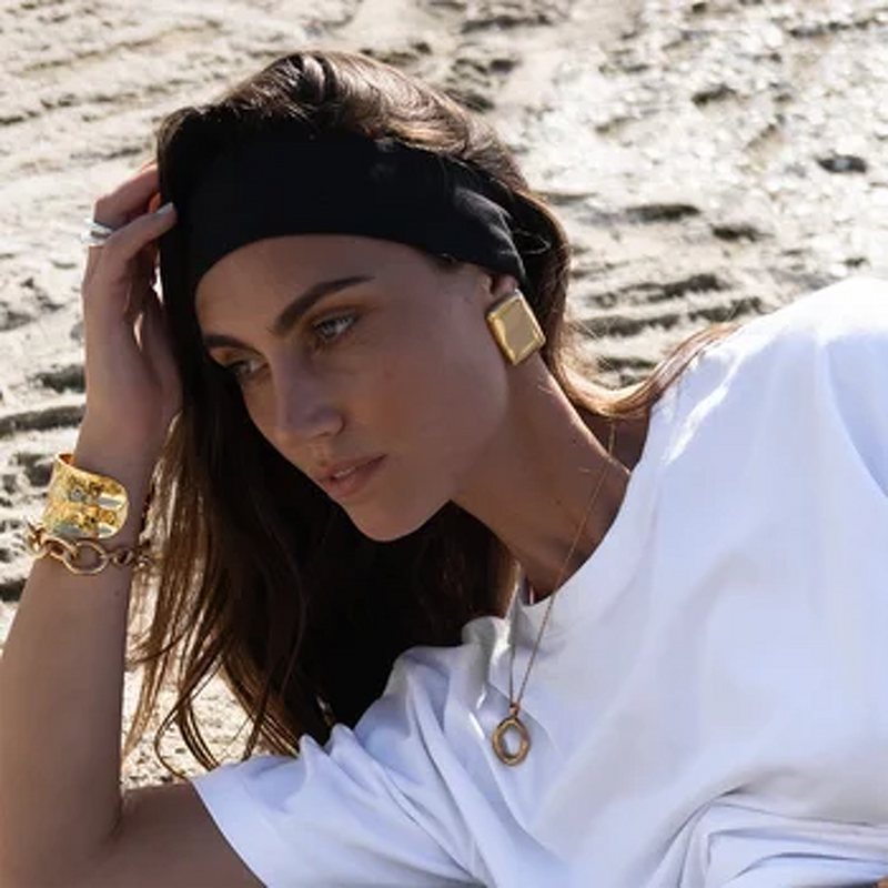 Rectangle Stud Earrings Factory - Popular 18K Gold Plated Smooth High Polish