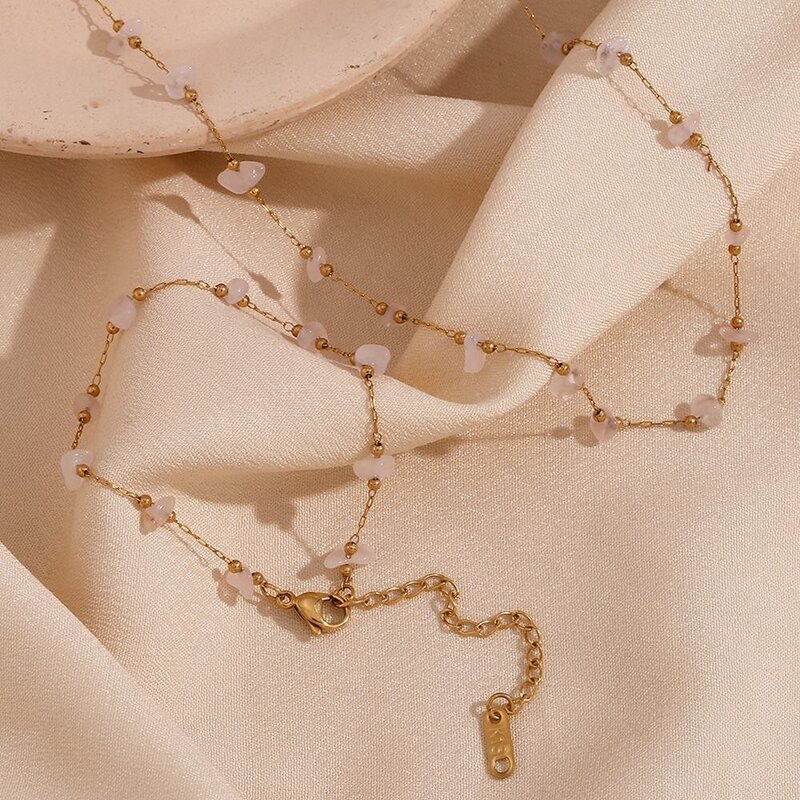 Crystal Choker Manufacturer - Wholesale Custom Pink Gold Plated Stainless Steel