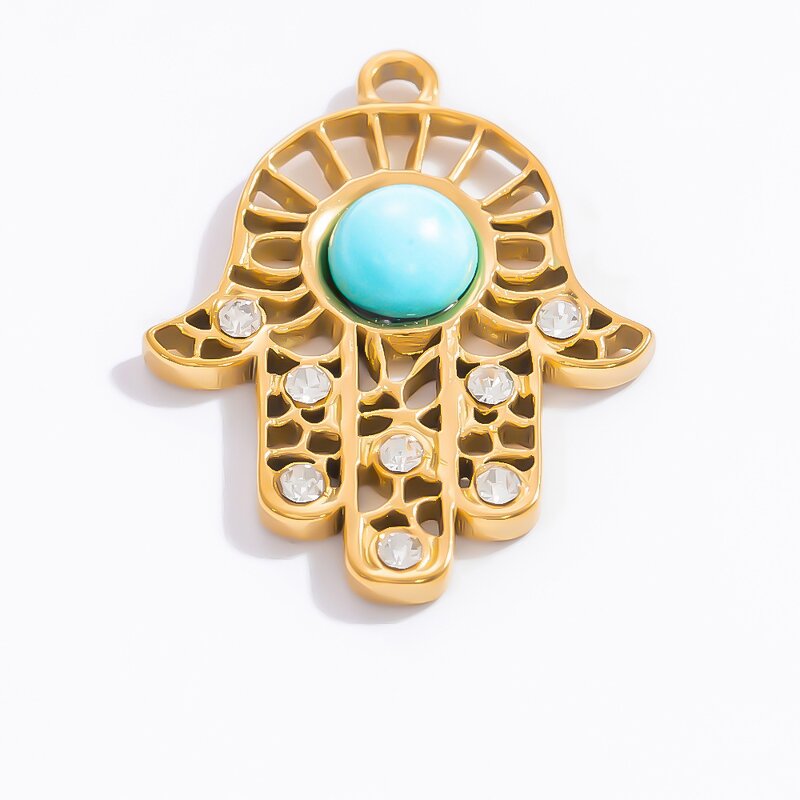 Hip-Hop Charm Manufacturer - Devil's Eye 18K Gold Plated Stainless Steel DIY