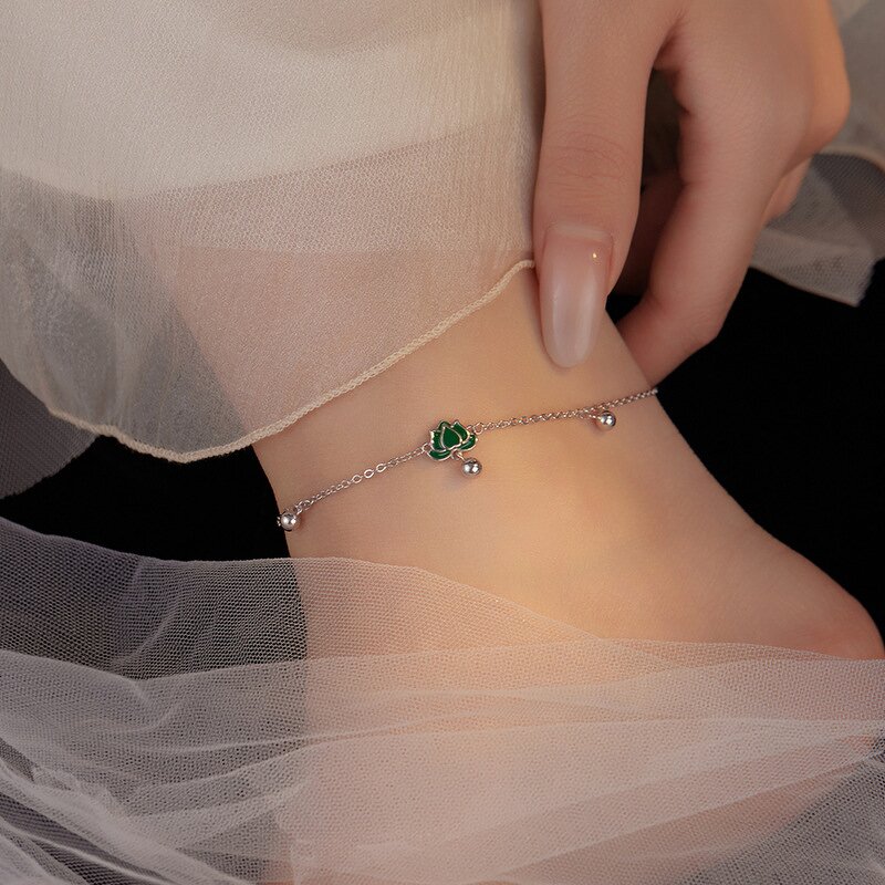 Lotus Beads Anklet Factory - 18K Gold Plated 925 Sterling Silver for Women