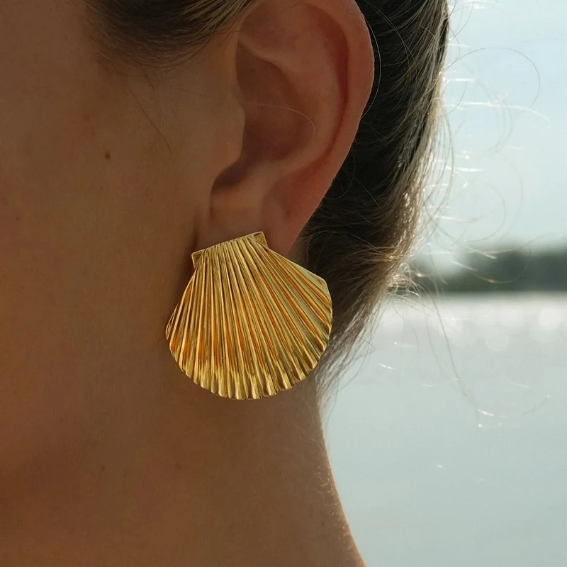 Shell Bar Earrings Manufacturer - Vintage Wholesale Classic Simple 18K Gold