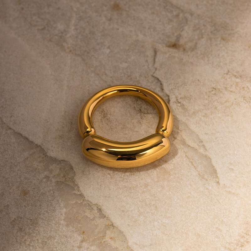 Gold Plated Rings Supplier - Wholesale Vintage Mixed Tube 18K Stainless Steel