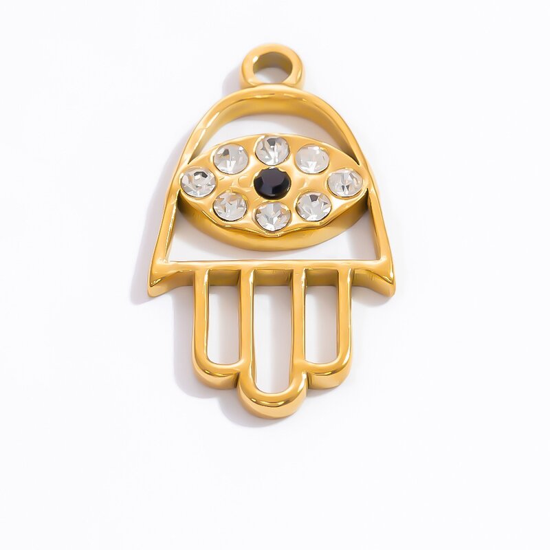 Hip-Hop Charm Manufacturer - Devil's Eye 18K Gold Plated Stainless Steel DIY