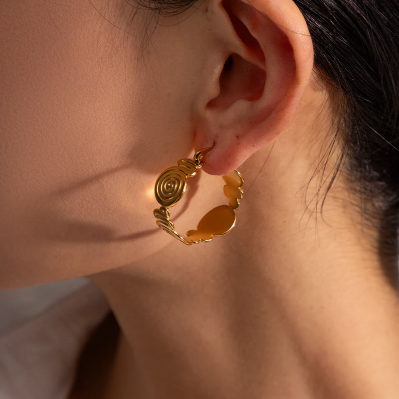 Ladies Stud Earrings Manufacturer - High Quality 18K PVD Gold Plated Waterproof