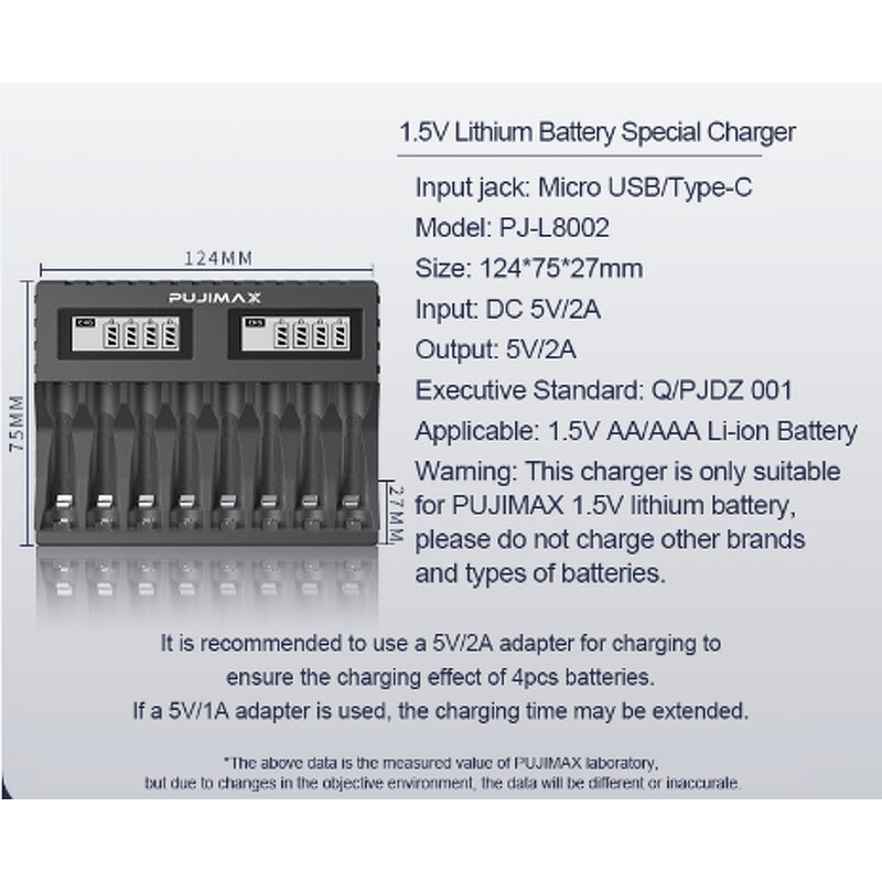 Rechargeable Battery Charger Supplier - 1.5v Aa Aaa Li Ion 8 Slots Multi USB Lithium Ion