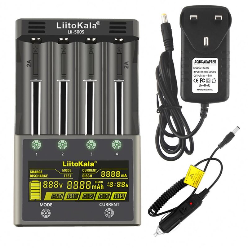 Battery Charger Supplier - LiitoKala Lii-500S LCD 3.7V 1.2V 18650 26650 21700 with Screen Test