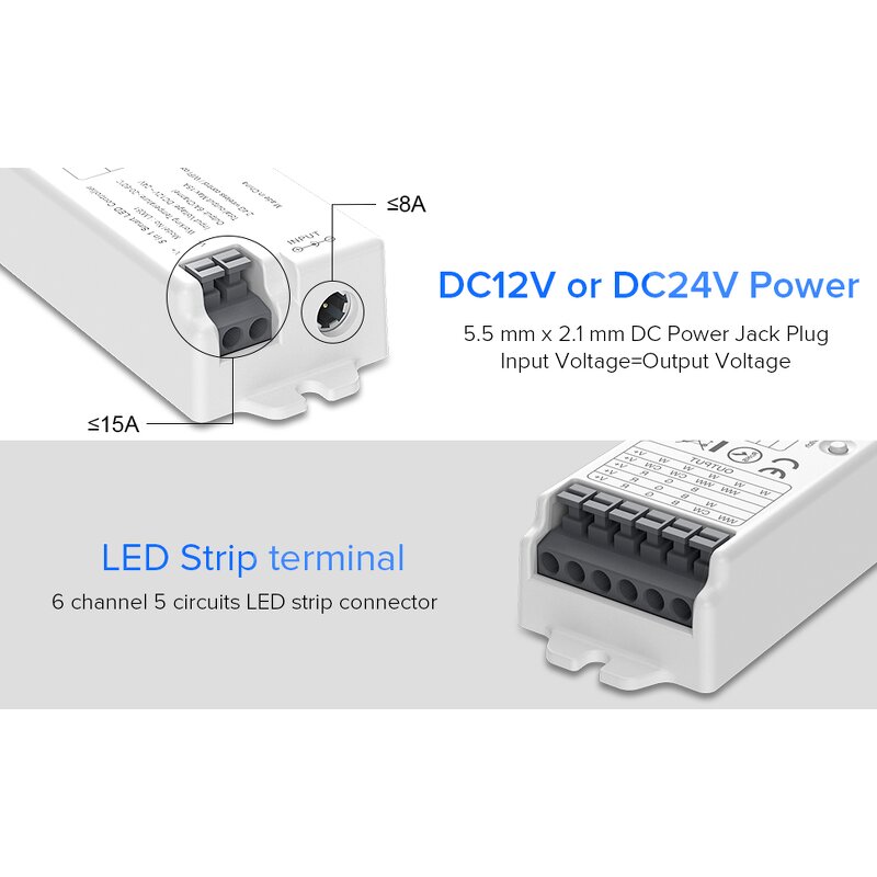 Smart LED Dimmer Supplier - PE-S30ZCA Tuya WiFi Sound Activated RGB RGBCCT 5 in 1