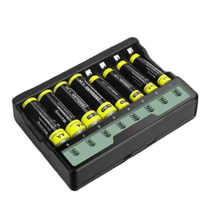 Battery Charger Supplier - 8 Bay AA AAA High-Speed USB Independent Slots for Ni-MH Ni-CD