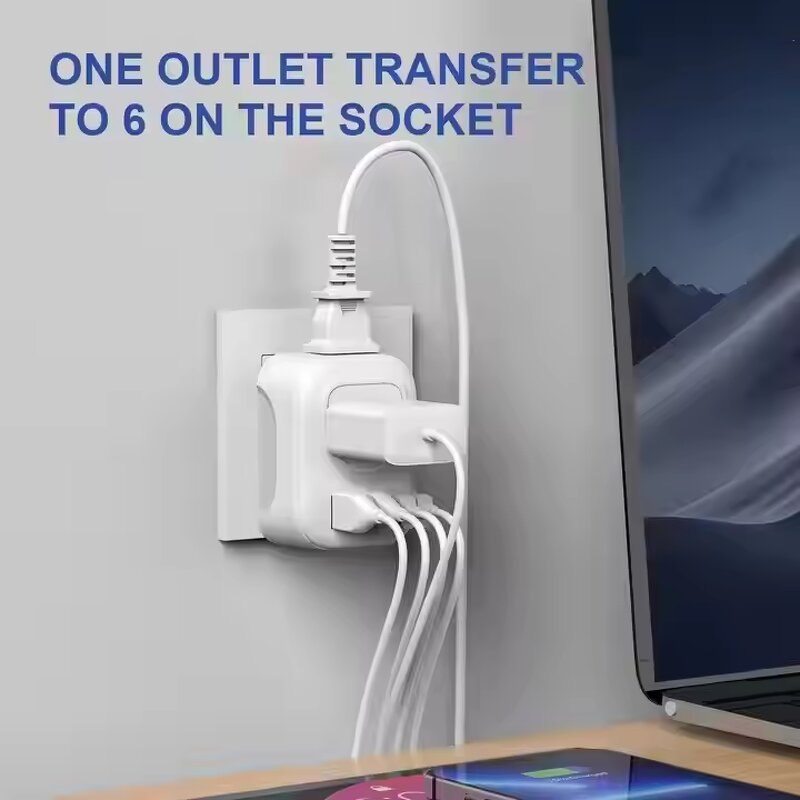 Travel Plug Adapter Manufacturer - PD 20W EU to US with 2 AC Outlets 4 USB Ports Fast Charging