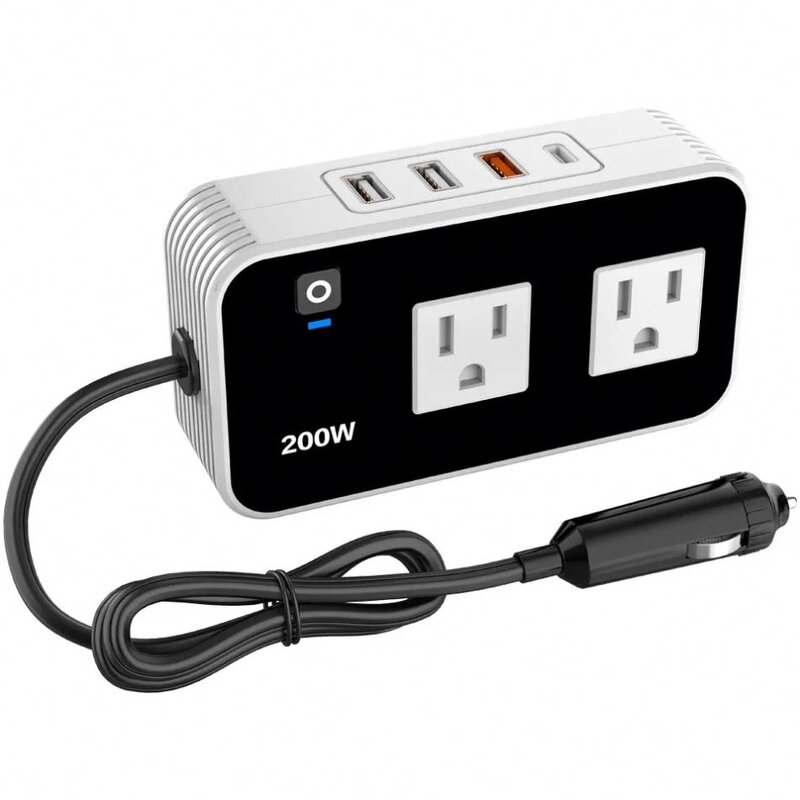 Car Power Inverter Adapter Manufacturer - 2023 Newly 200W DC12V to AC110V 4 USB Ports Dual with Type C