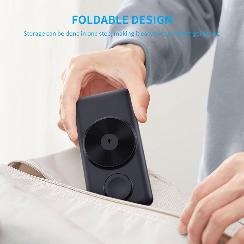 Wireless Charger Power Bank Factory - 3 In1 Universal Magnetic 15w Black TOP Li-polymer 10000Mah